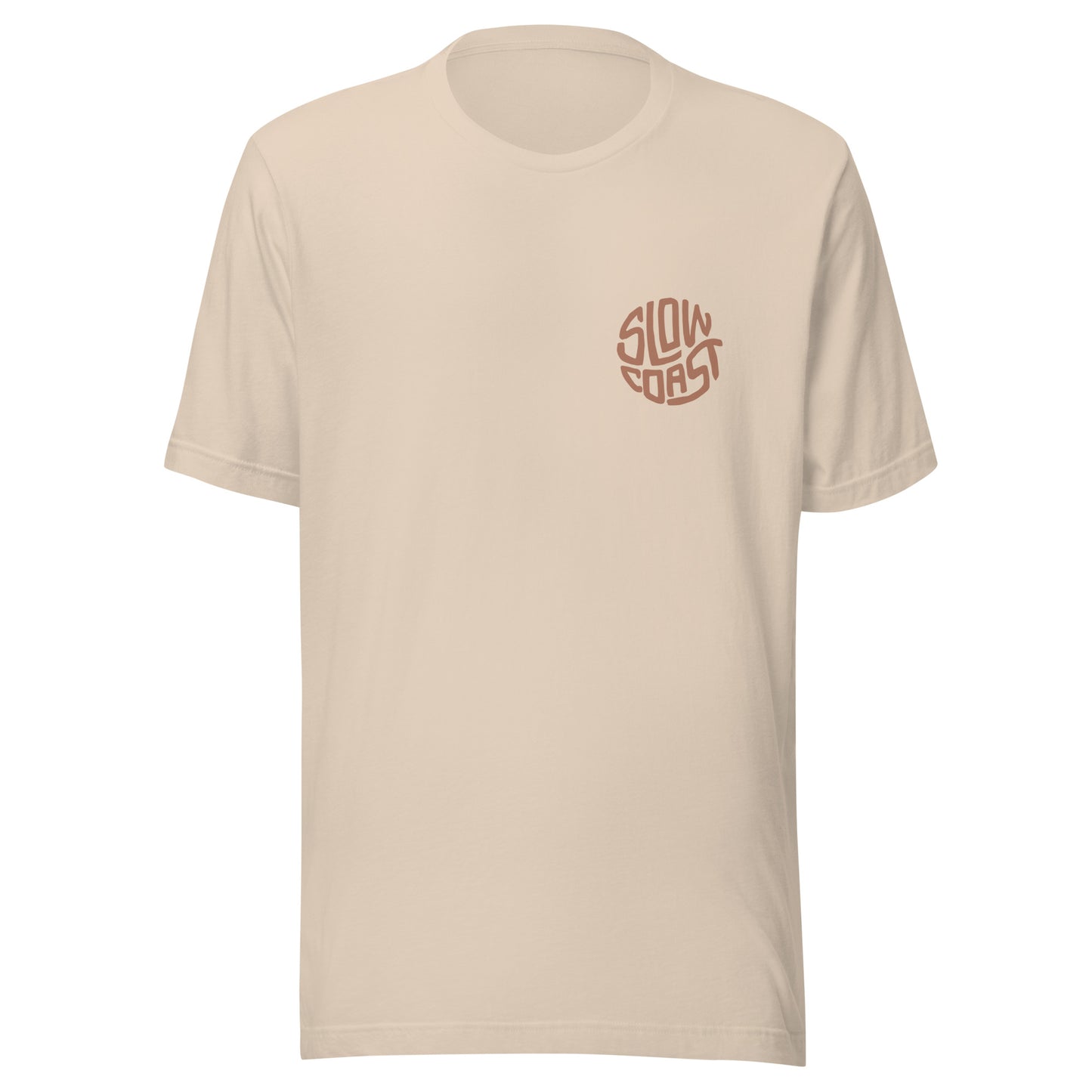 Camiseta com logotipo oficial da Slow Coast